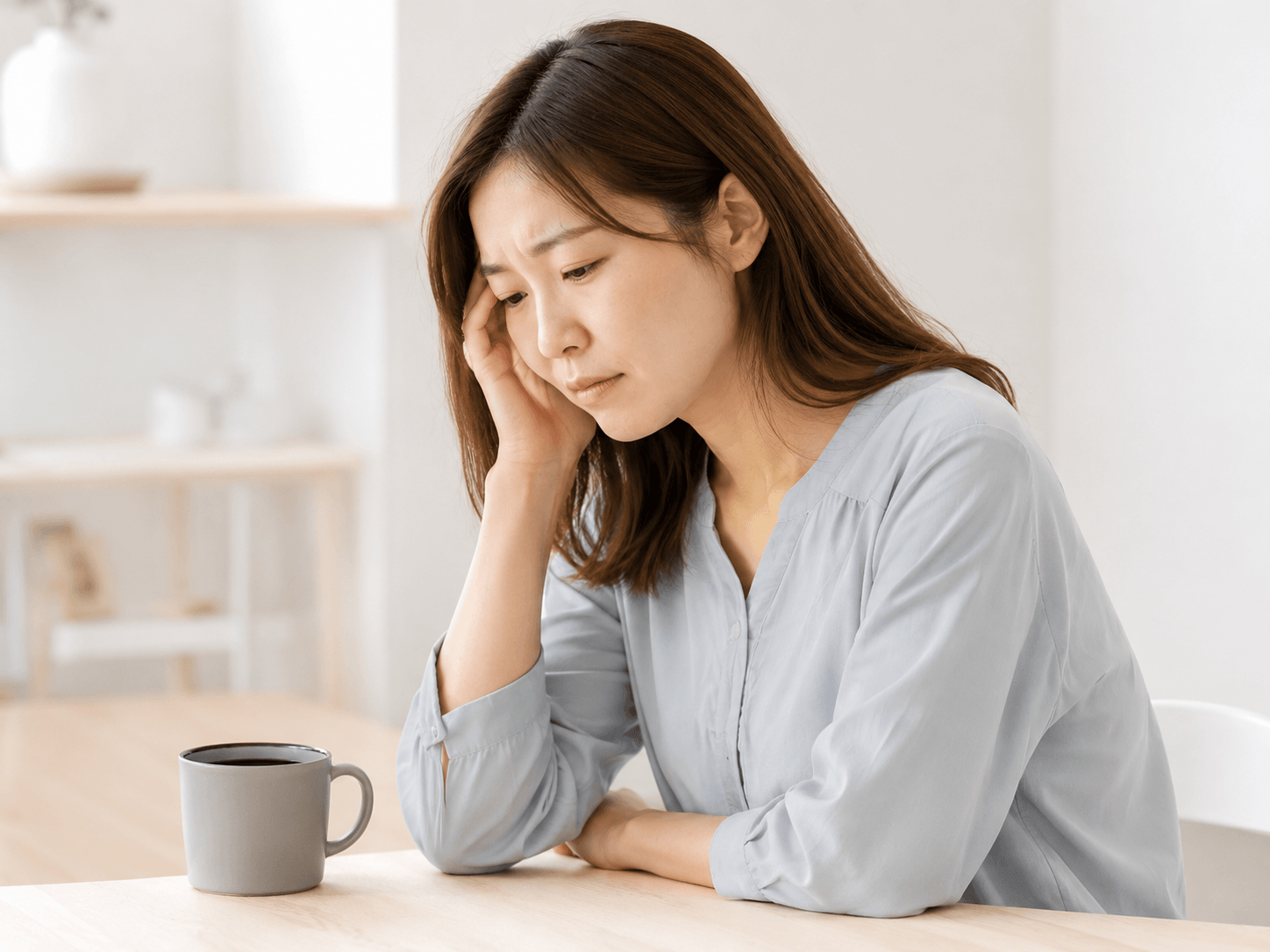 ひとりで悩む女性